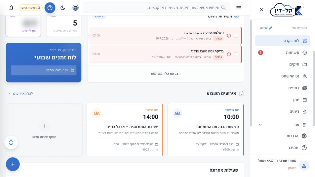לוח בקרה